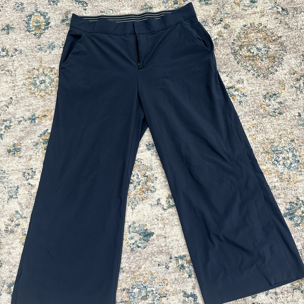 Athleta Navy Wide-Leg Pull-On Pants
